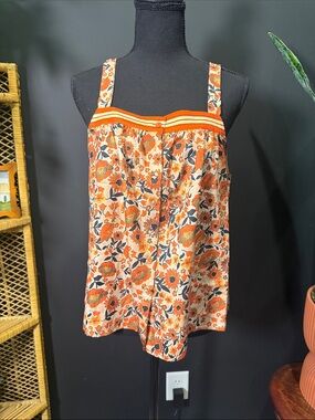 Floral Orange Strappy Summer Top